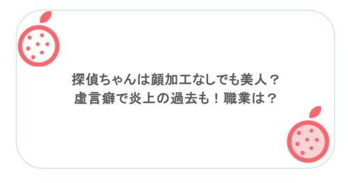 探偵ちゃんは顔加工なしでも美人？虚言癖で炎上の過去も！職業は？